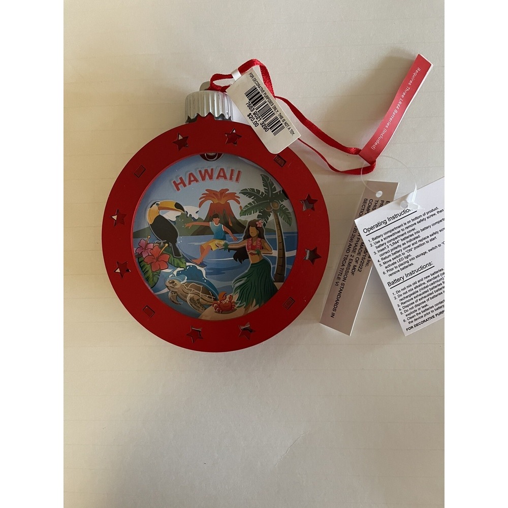 Macy's Hawaii Themed LED Ornament NWT
